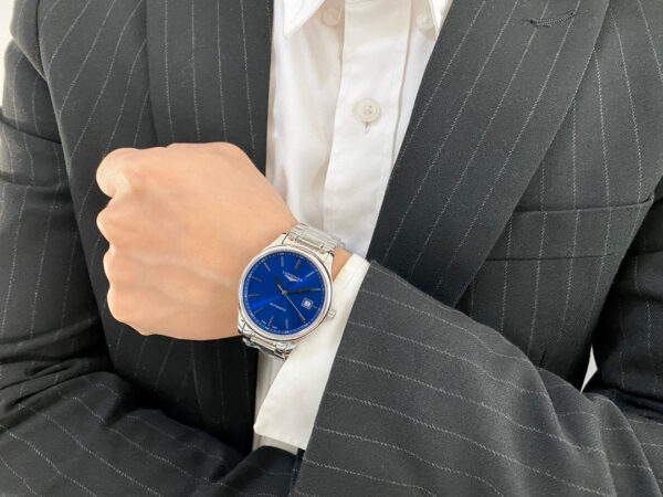 Longines Master Collection, 39 mm, steel strap, Sunray blue