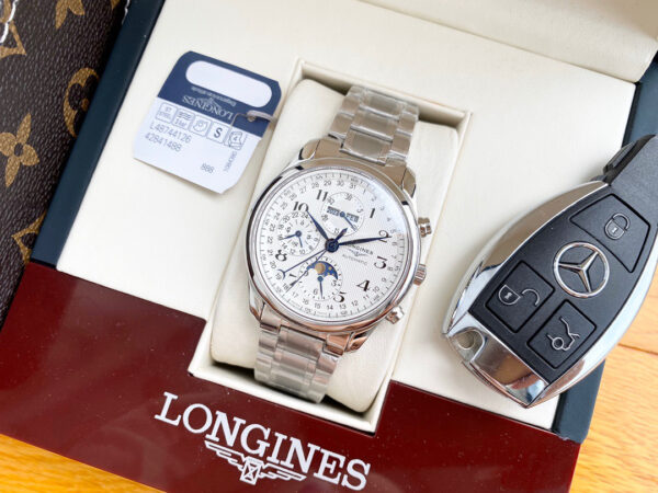 Longines Master Collection, 40 mm, Steel strap, white dial