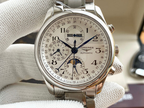 Longines Master Collection, 40 mm, Steel strap, white dial