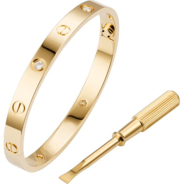 Cartier Love Bracelet, Yellow Gold, 4 Diamonds