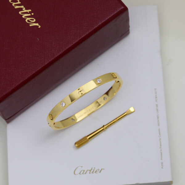 Cartier Love Bracelet, Yellow Gold, 4 Diamonds