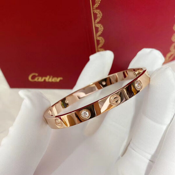 Cartier Love Bracelet, Pink Gold, 4 Diamonds