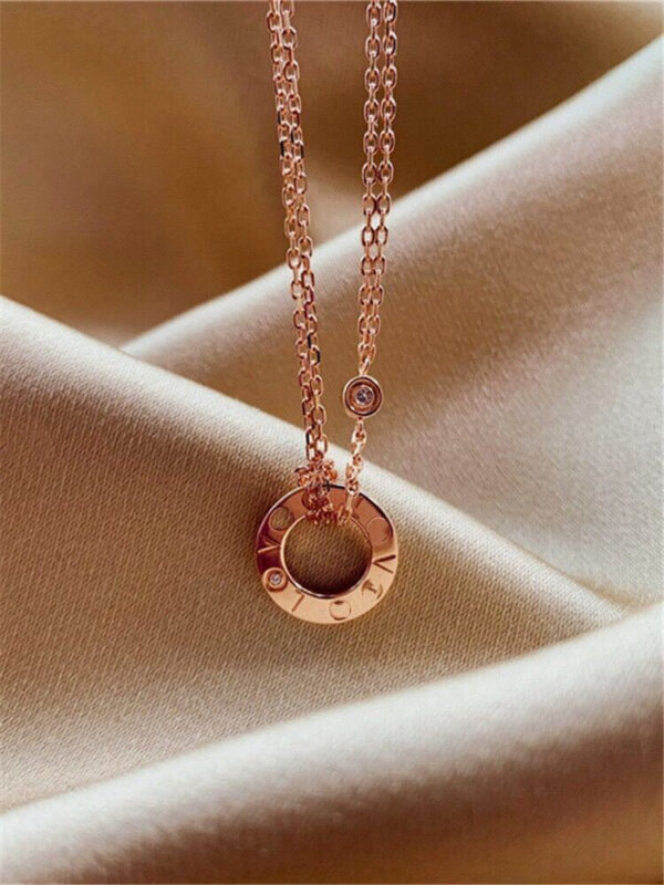 Cartier Love Necklace, 2 Diamonds, Rose Gold