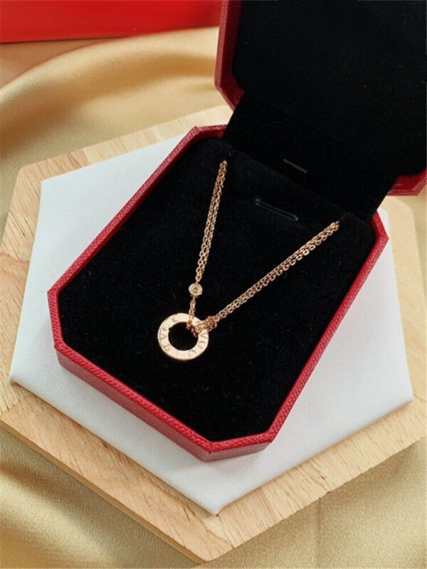 Cartier Love Necklace, 2 Diamonds, Rose Gold