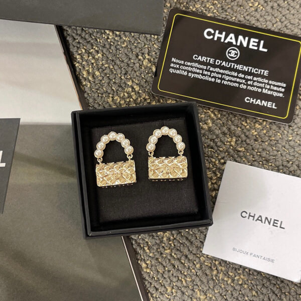 Chanel Pearl Earrings, Bag Shaped