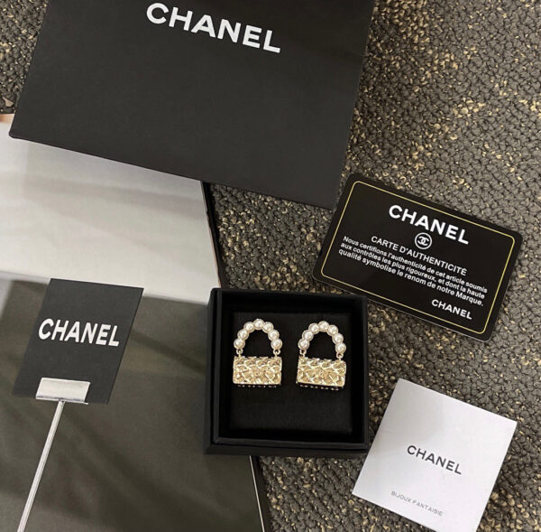 Chanel Pearl Earrings, Bag Shaped