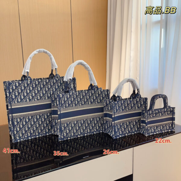 Dior Book Tote (Oblique Embroidery) -- 2 Colors & 4 Sizes