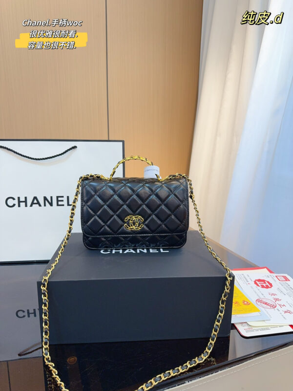 Chanel WOC with Top Metal Handle – Black