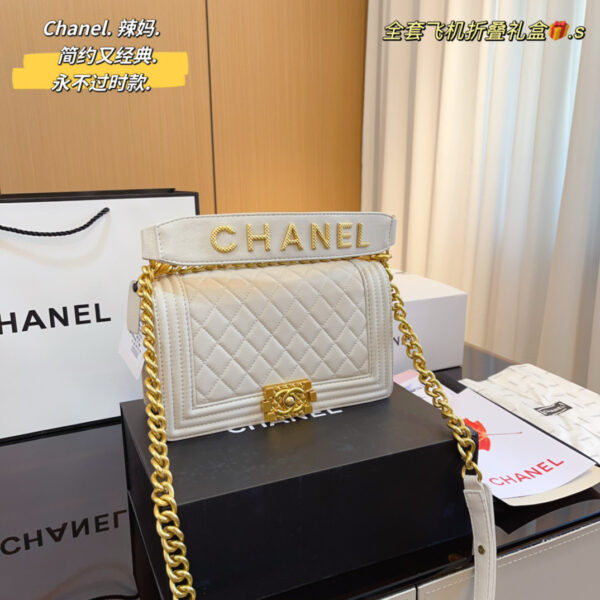 Chanel Boy with Chanel Shoulder Trap