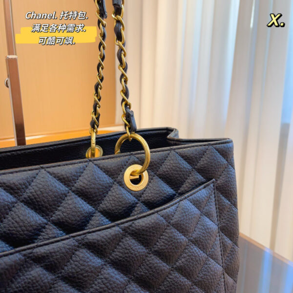 Chanel Grand Shopping Tote Bag -- Black Caviar Gold Hardware