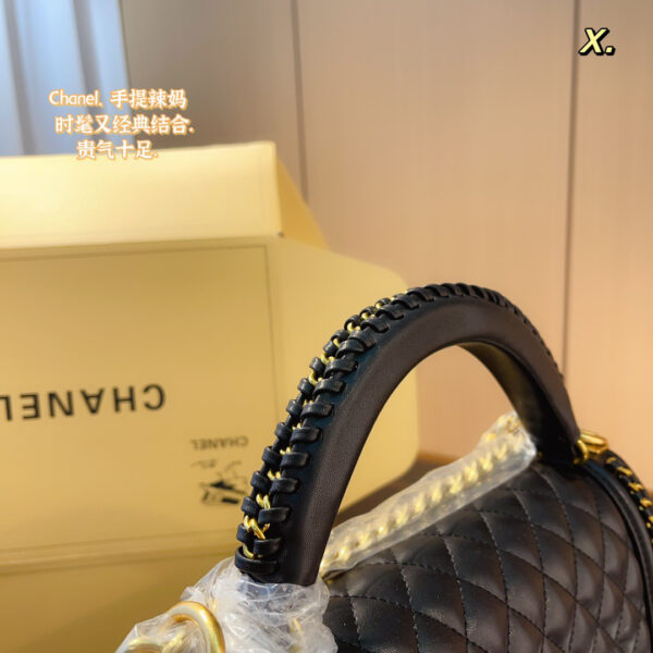 Chanel LeBoy Quilted Leather With Handle (Gold Hardware)