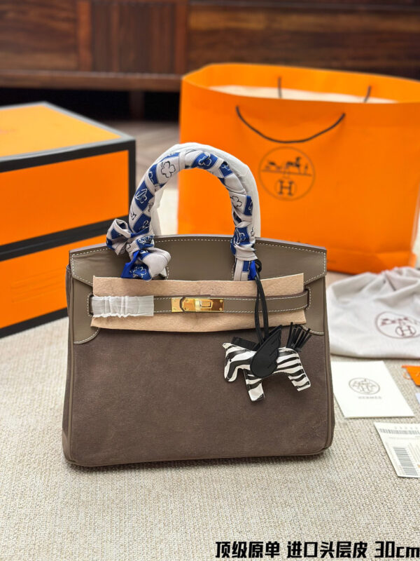 Hermès Birkin 30 (Leather and Toile Canvas) -- 3 Colors