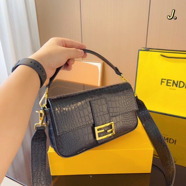 Fendi Baguette with Crocodile Skin Pattern