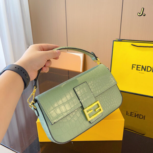 Fendi Baguette with Crocodile Skin Pattern