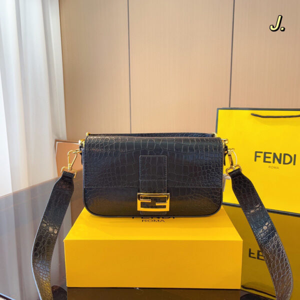 Fendi Baguette with Crocodile Skin Pattern