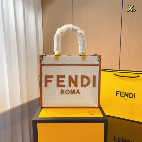 Fendi Sunshine Small  FF jacquard fabric bag