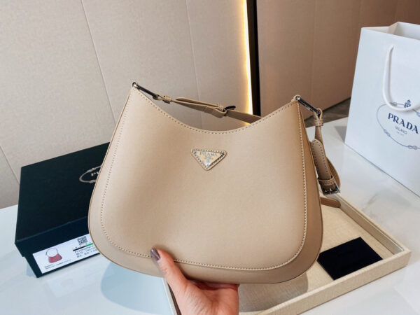 Prada Cleo Brushed Leather Shoulder Bag