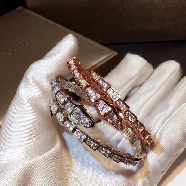 BVLGARI Serpenti Viper Bracelet, Rose Gold/ White Gold