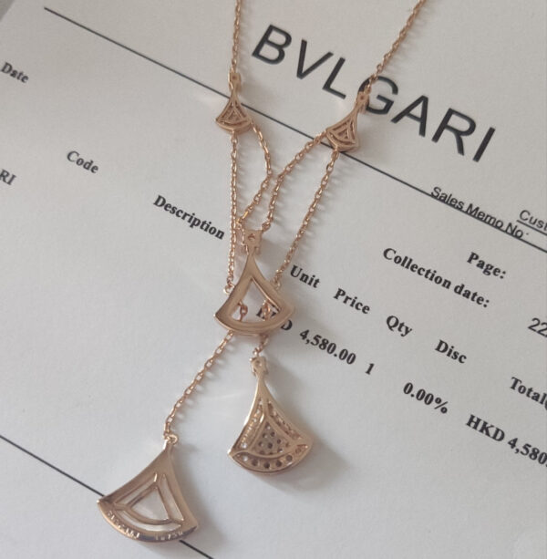 BVLGARI B.Zeroa Necklace, Three fan-shaped motifs set