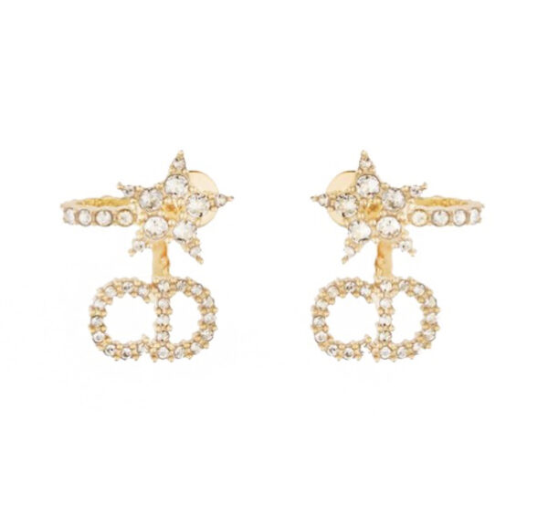 Dior Clair D Lune Earrings, Gold-Finish Metal and White Crystals