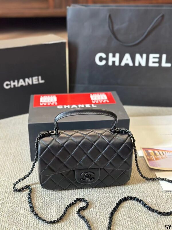 Chanel Mini CF with Black Metal & Handle