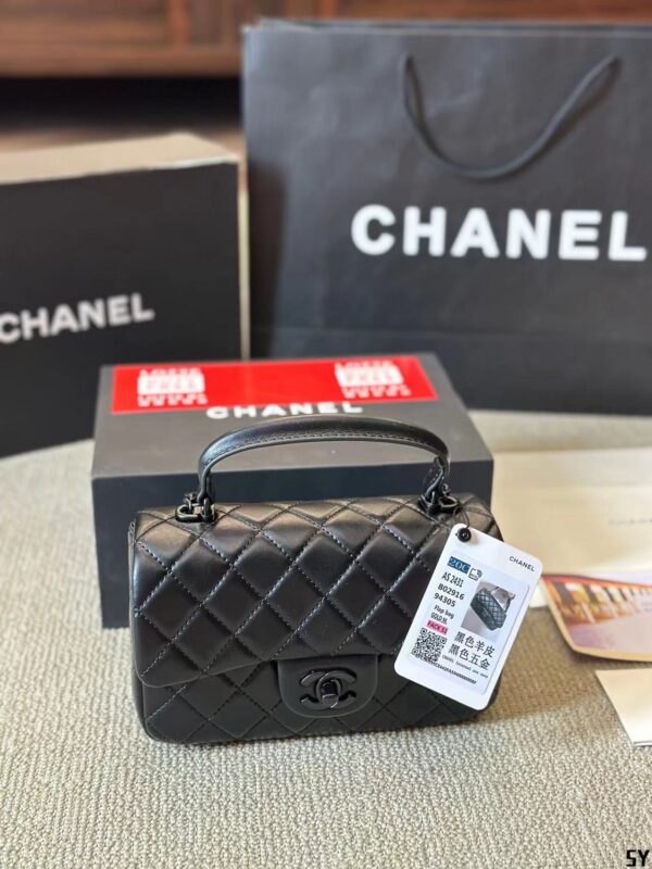 Chanel Mini CF with Black Metal & Handle