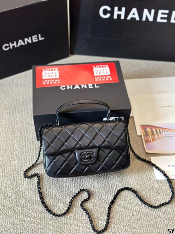 Chanel Mini CF with Black Metal & Handle